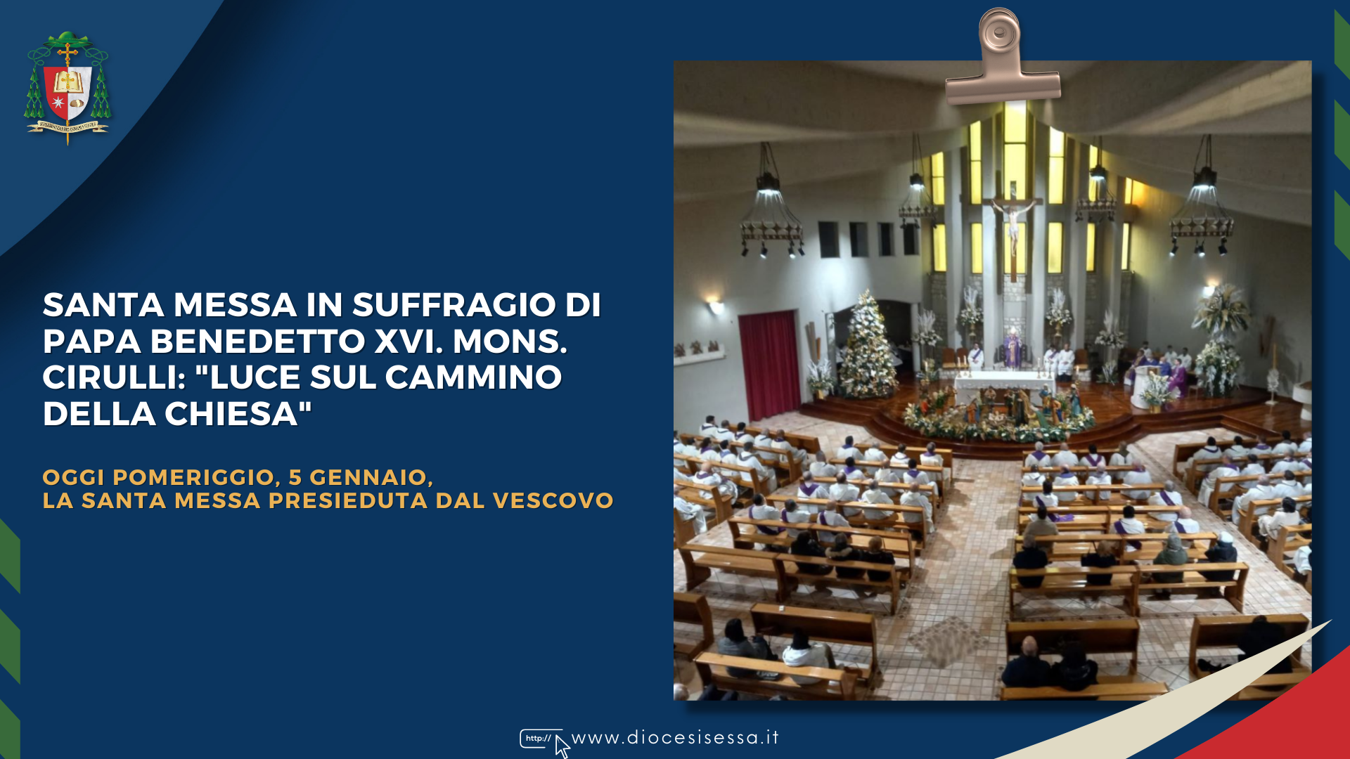 Santa Messa in suffragio di Papa Benedetto XVI. Mons. Cirulli: "Luce